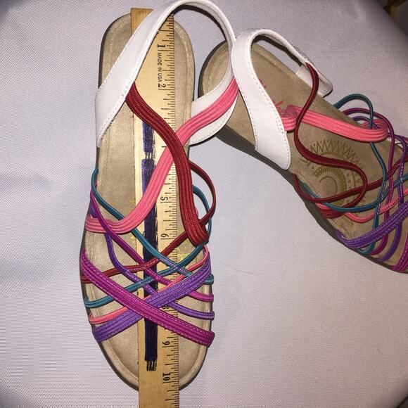 Skechers Sandals Women Parallel Crossed Wires Strappy Multicolor Wedge Heel READ - Picture 8 of 10